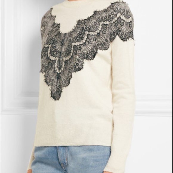 Maje Size 1 Lace appliqué sweater - Picture 2 of 10